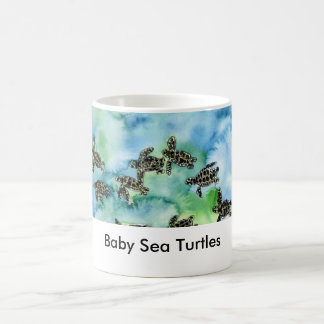 Taza De Café sea_turtles_painting, tortugas de mar del bebé