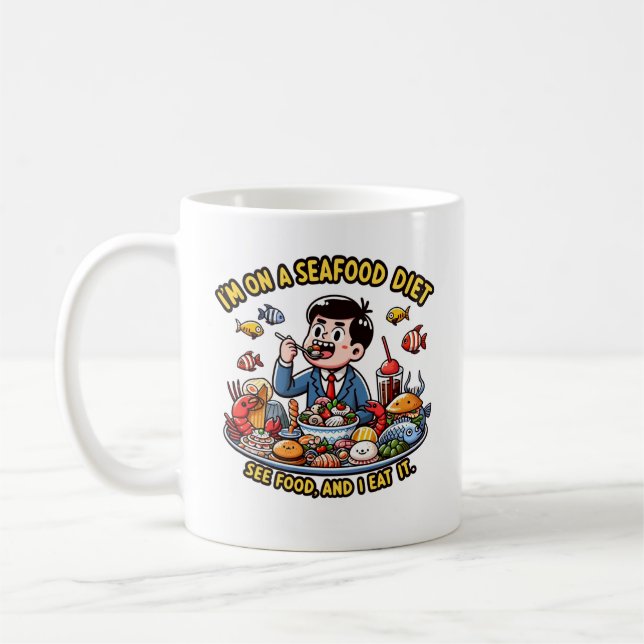 Taza De Café "Seafood Feast – See Food, Eat Food" (Izquierda)
