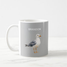 Taza De Café Seagull Bird Beach Ocean Coast White Watercolor