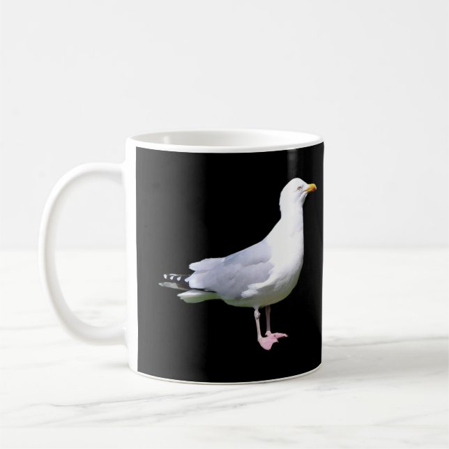 Taza De Café Seagull Standing Añadir Text Mug (Izquierda)