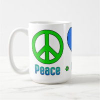 Seahawks Blue Green Peace Love BG Mug