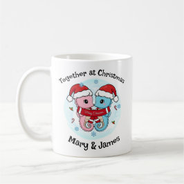 Taza De Café Seahorse Couple Christmas Personalized Mug