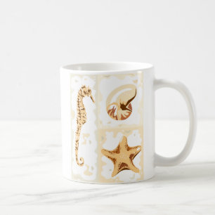 Taza De Café Seahorse Seashells Mugs de Vida Acuática