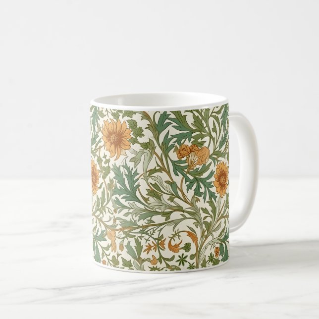 Taza De Café Seamless Arts and Crafts style repeating pattern (Anverso derecho)