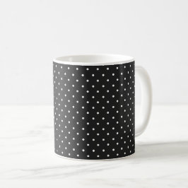Taza De Café Seamless black and white polka dot pattern 