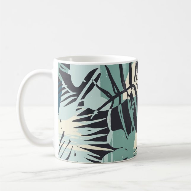 Taza De Café Seamless exotic pattern with tropical plants and a (Izquierda)