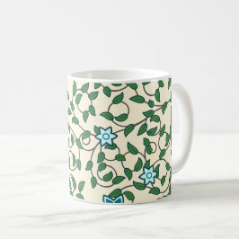 Taza De Café Seamless floral pattern on beige background