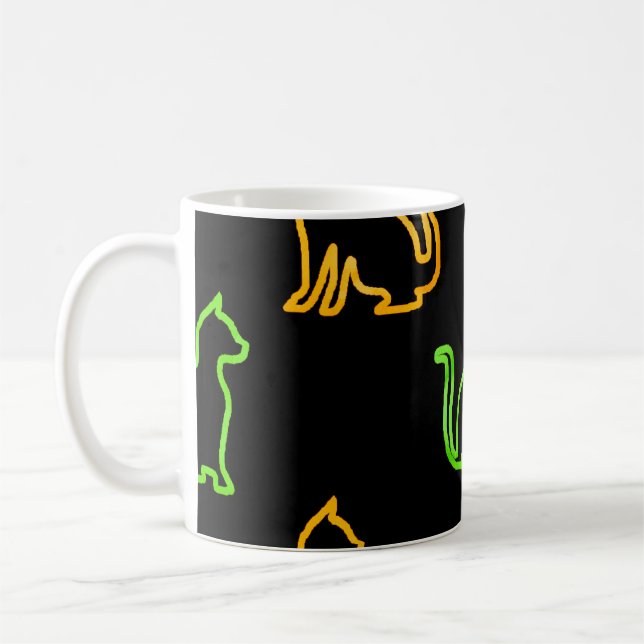 Taza De Café Seamless pattern with catsabstract,animal,art,arti (Izquierda)