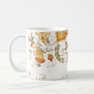 Taza De Café Seamless pattern with stylized ornamental flowers 