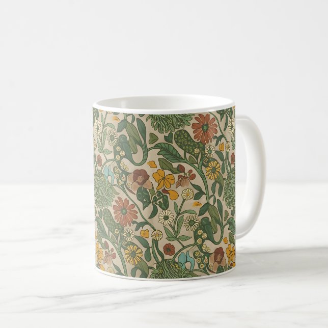 Taza De Café Seamless vintage botanical pattern  (Anverso derecho)