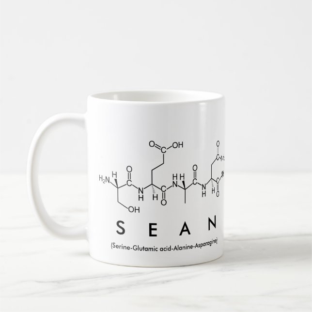 Taza De Café Sean peptide name mug (Izquierda)