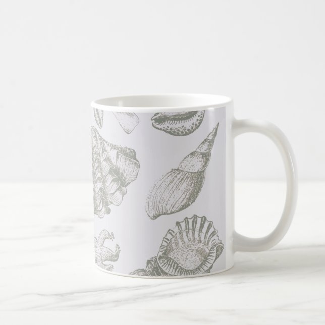 Taza De Café Seashell Soft Antique Art Beach Shells (Derecha)