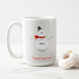 Taza De Café Season’s Greetings Button Snowman Holiday Mug