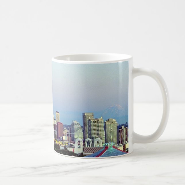 Taza De Café Seattle con el Monte Rainier, estado de (Derecha)