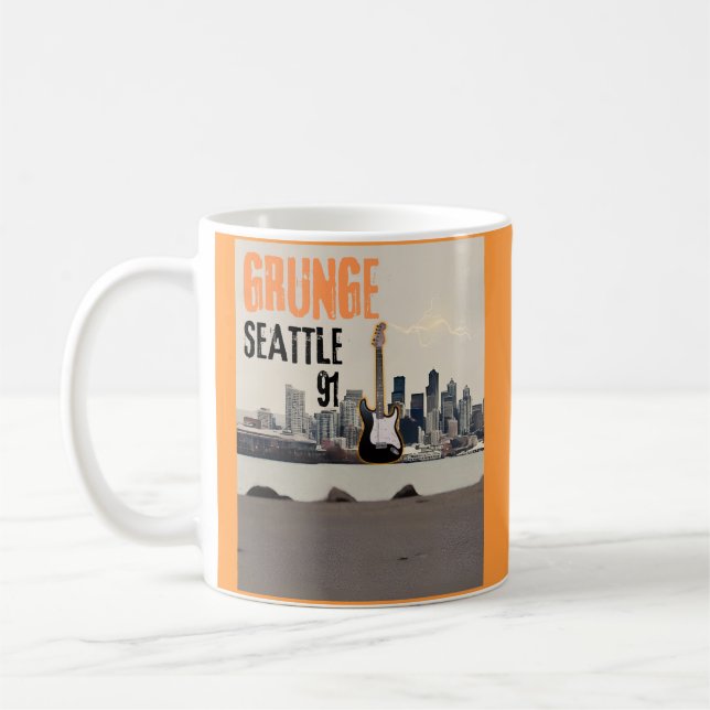 Taza De Café Seattle Grunge 1991 Music Vibe (Izquierda)