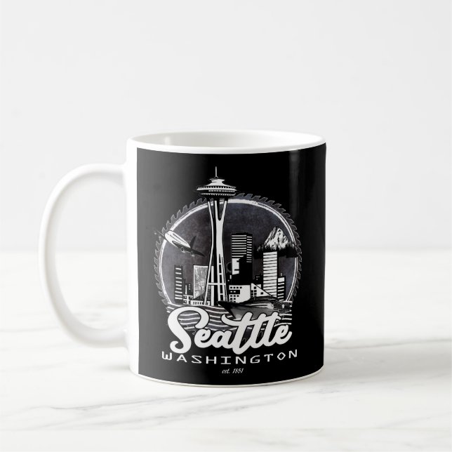 Taza De Café Seattle Pacific Northwest Emerald City Space-Needl (Izquierda)