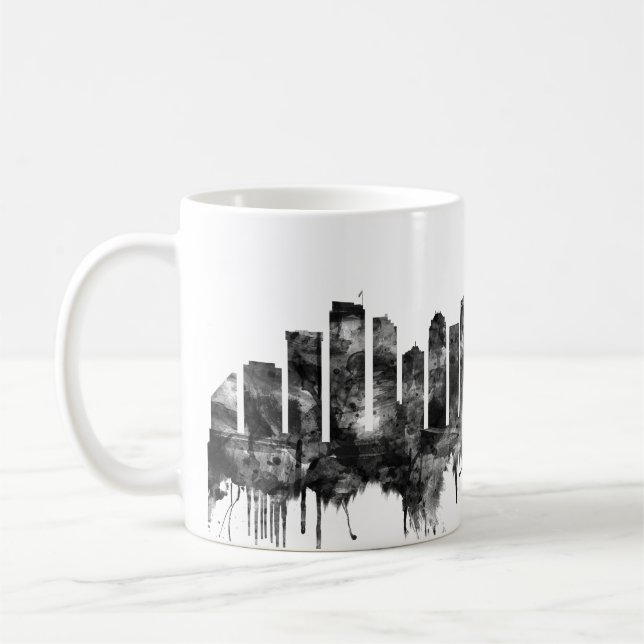Taza De Café Seattle Washington Skyline BW (Izquierda)
