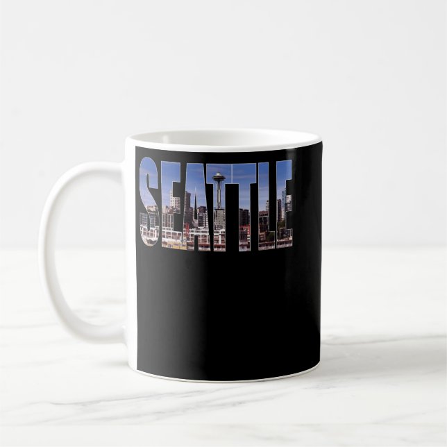 Taza De Café Seattle Washington Skyline Gift Keepsake Souvenir (Izquierda)