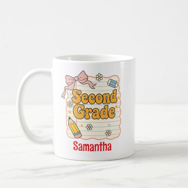 Taza De Café Second Grade – Cute Back to School Supplies (Izquierda)