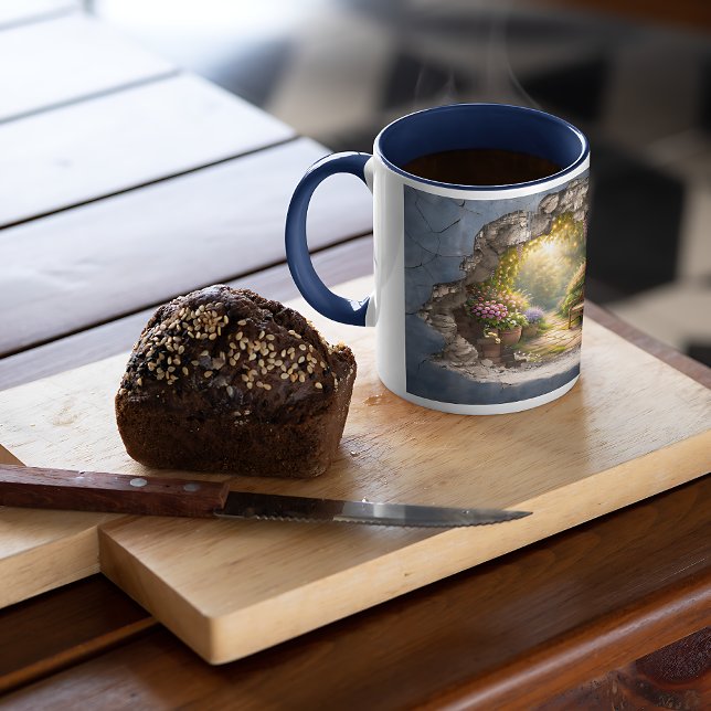 Taza De Café Secret Garden Stone Fairy Custom Photo Collage (Secret Garden Stone Fairy Custom Photo Collage Coffee Mug)