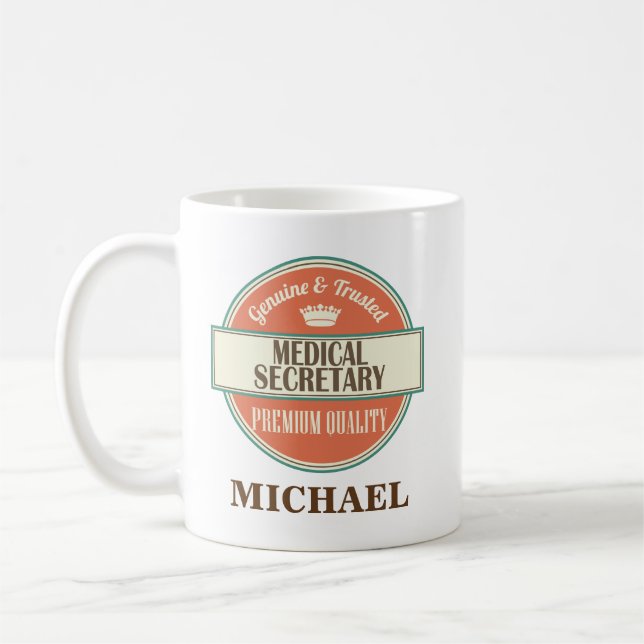 Taza De Café Secretaria médica Personalized Office Mug Gift (Izquierda)