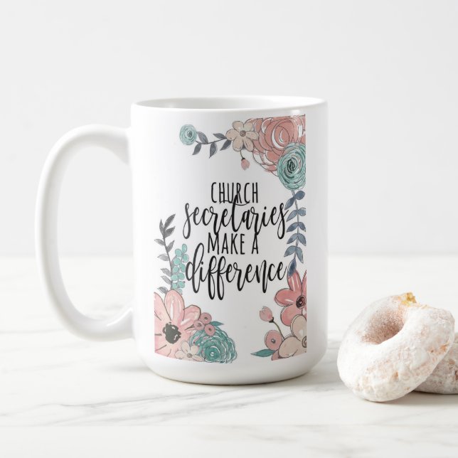 Taza De Café Secretario de iglesia Mug (Con donut)