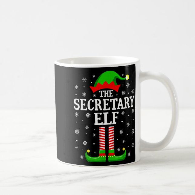 Taza De Café Secretary Elf Funny Christmas Family Matching  (Derecha)