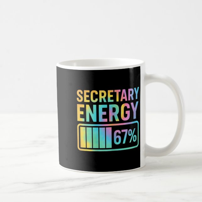 Taza De Café Secretary Energy 67 Percent Secretary Retro Vibes  (Derecha)