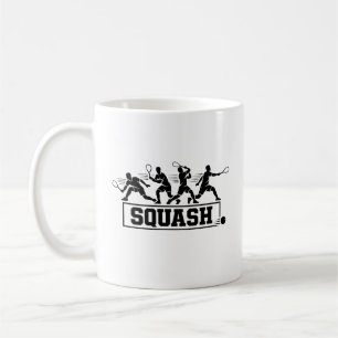 Taza De Café Secuencia de acción de jugador de squash retro art