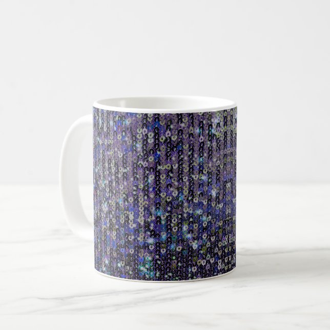Taza De Café Secuencias azul púrpura | patrón de brillo (Anverso izquierdo)
