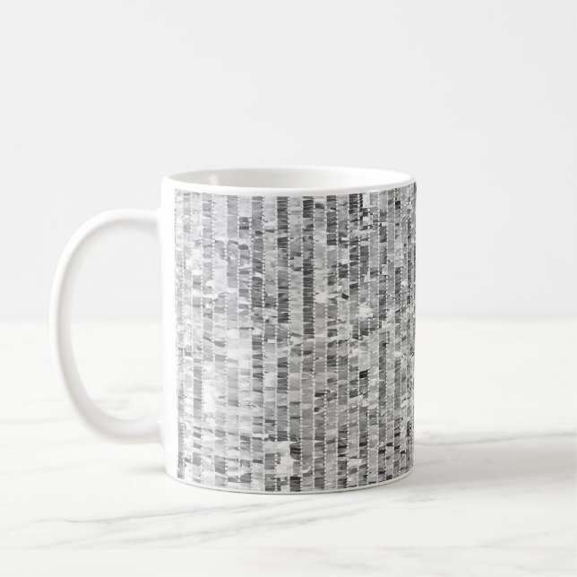 Taza De Café Secuencias plateadas, fondo glamoroso y transparen (Izquierda)