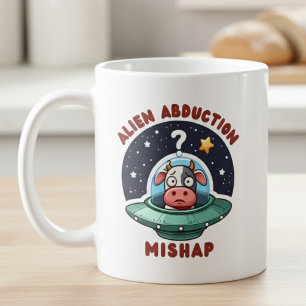 Taza De Café Secuestro Alienigena Desafortunado: Vaca Confundid
