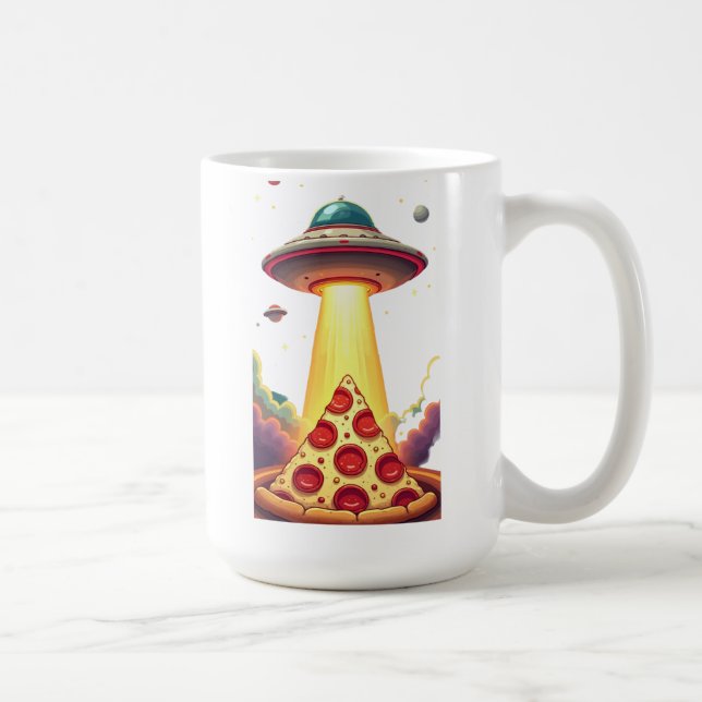Taza De Café Secuestro de OVNI Pizza (Derecha)