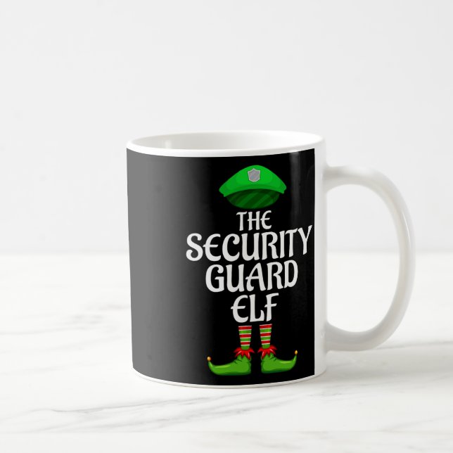 Taza De Café Security Guard Elf Matching Family Group Christmas (Derecha)