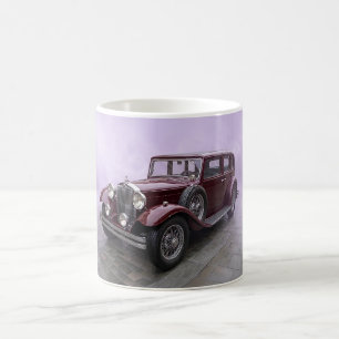 Taza De Café Sedán de lujo Borgoña años 30