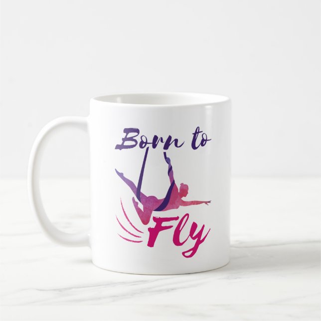 Taza De Café Sedas aéreas de yoga nacidas para volar (Izquierda)