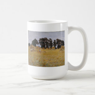 Taza De Café Segadores que descansan en un campo de trigo