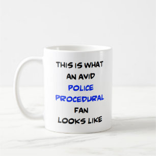 Taza De Café seguidor de procedimiento de la policía, ávido
