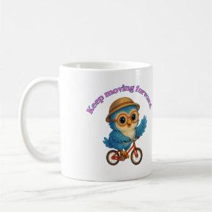 Taza De Café Seguir avanzando - Diseño de búho motivacional
