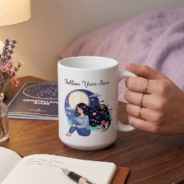 Taza De Café Seguir el retrato celestial soñador de la estrella