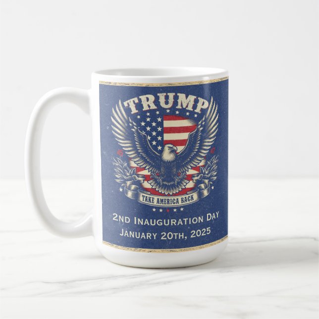 Taza De Café Segunda inauguración de Trump Día 2025 Mug Keepsak (Izquierda)