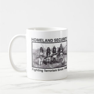 Taza De Café Seguridad de patria india de la foto blanca