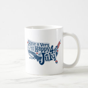 Taza De Café Seguro Y Feliz 4 De Julio