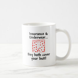 Taza De Café Seguro y ropa interior - ambos cubren su pero