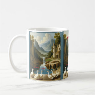 Taza De Café Seis Geese a-Laying, 6to Día de los Navidades mug