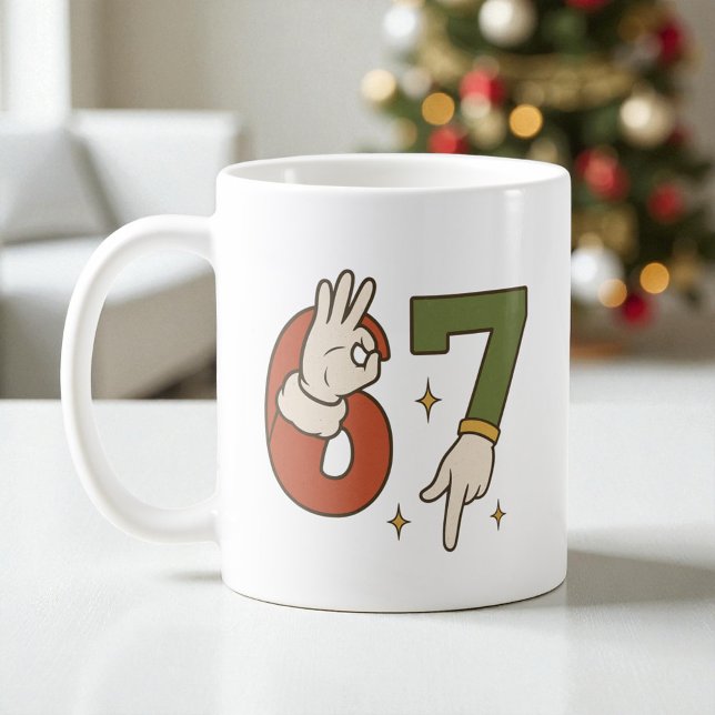 Taza De Café Seis Siete 67 6 7 Santa Elfo Navidad Meme (Subido por el creador)