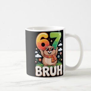 Taza De Café Seis Siete 67 Hermano Marmot Fun 6 7 Meme Chicos