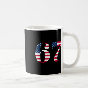 Taza De Café Seis Siete 67 Meme Divertido Bandera Americana Hal