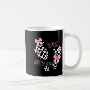 Taza De Café Seis Siete 6 7 Cuadros Lindo Coqueto Lazo Femenino