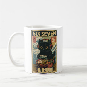 Taza De Café Seis Siete Bruh Gato Vintage Regalo Meme para Homb